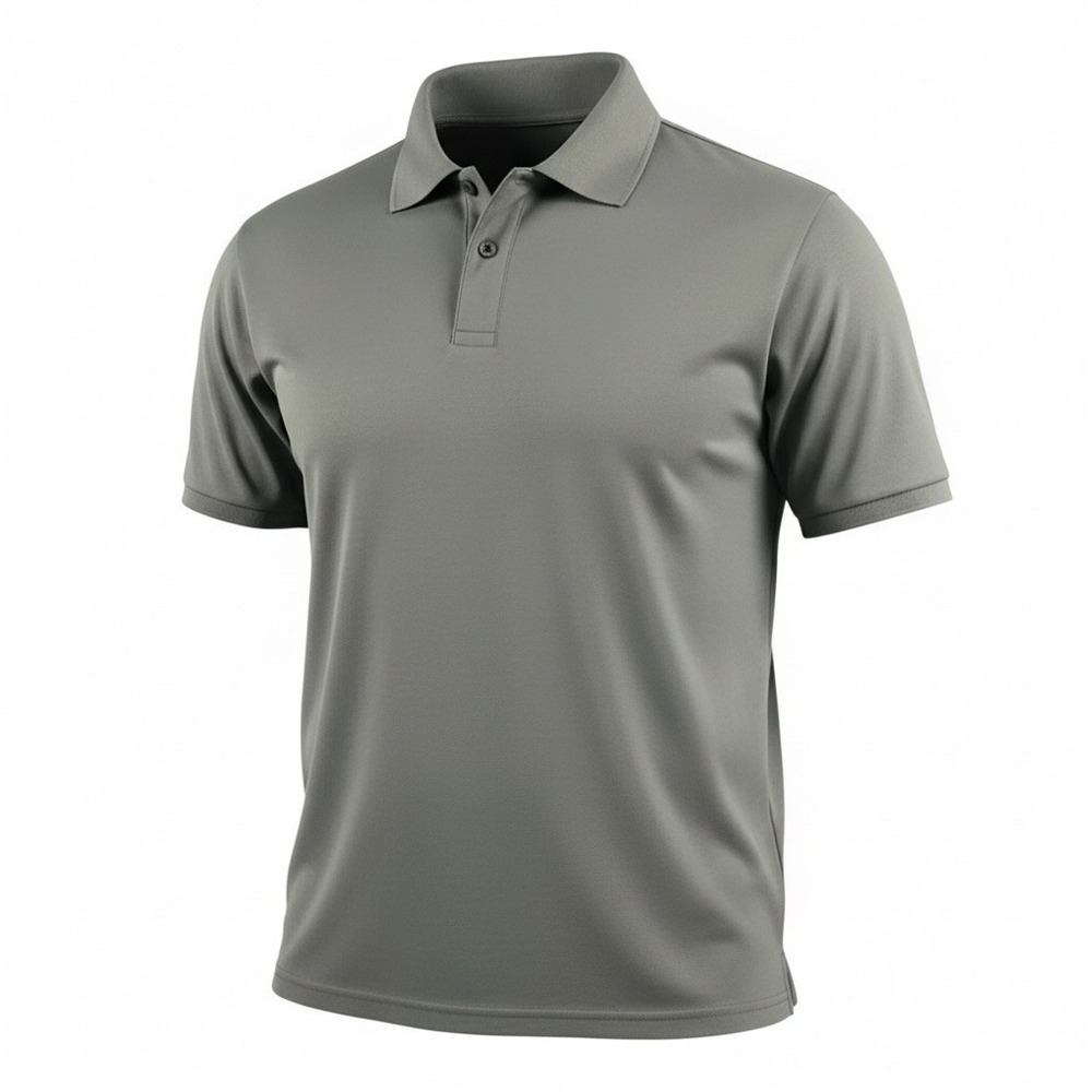 MANFINITY Polo Shirt Mens Large Gray Stretch Short Sleeve Casual Modern